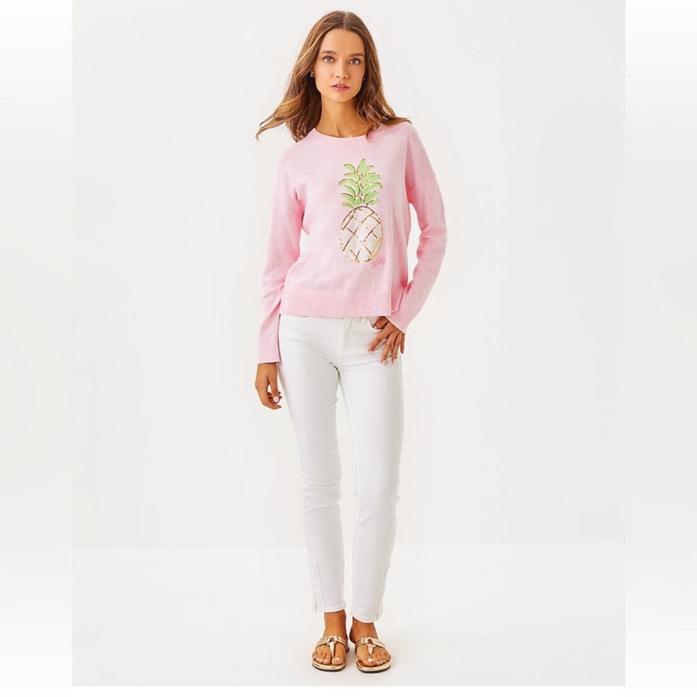 NWT Lilly Pulitzer
Tensley Pineapple Jacquard Crew Neck Long Sleeve Sweater - Picture 3 of 8
